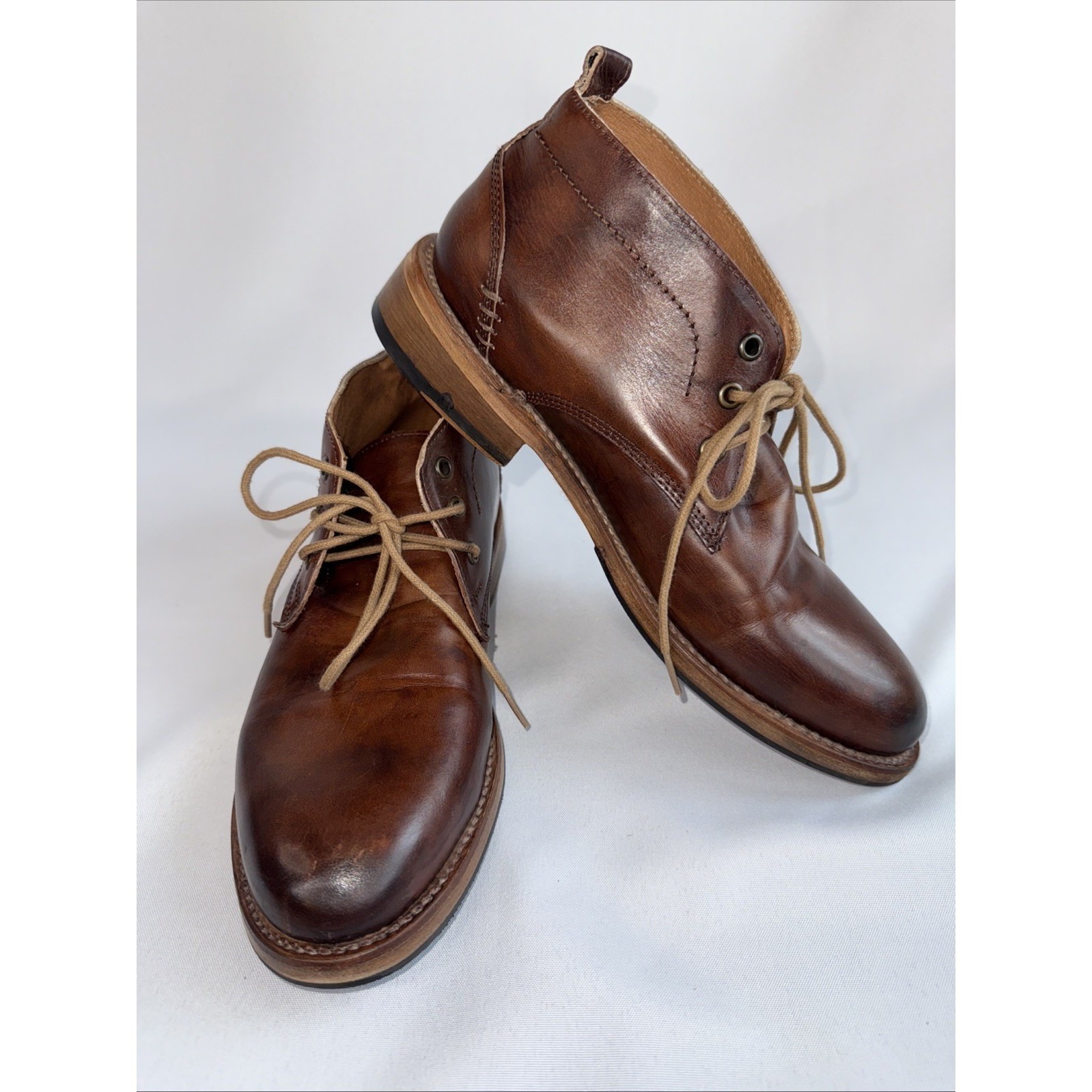 Freebird Mccoy Brown Cognac Leather Shoes Chukka Boots Size 8
